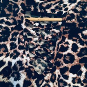 Leopard animal print fitted dress